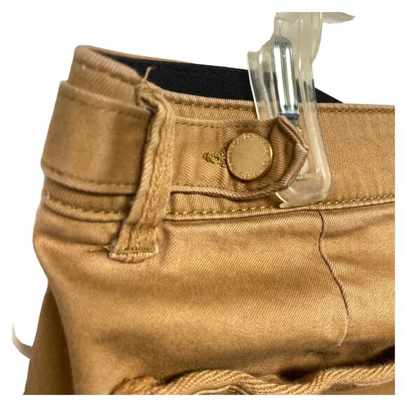 Democracy"Ab Technology" English Khaki Clay Cropped Cuffed Stretchy Pants Size 8 - Picture 5 of 11